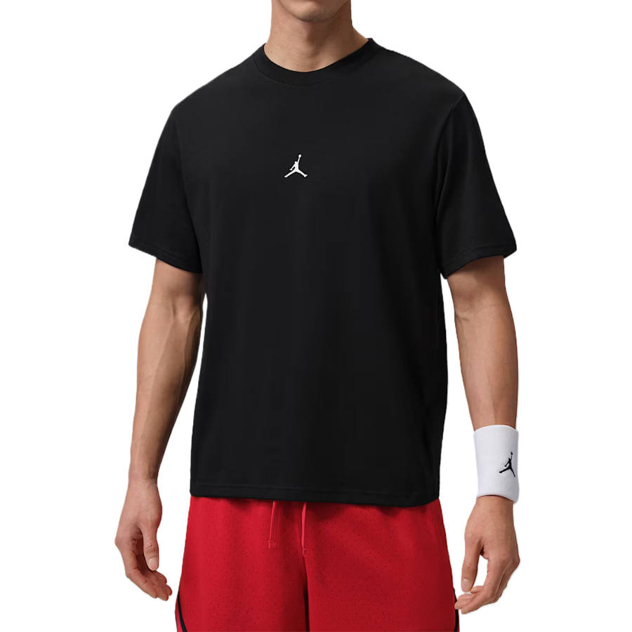 Jordan Jordan Sport T Shirts Men's Black/White Crew Neck Moderate