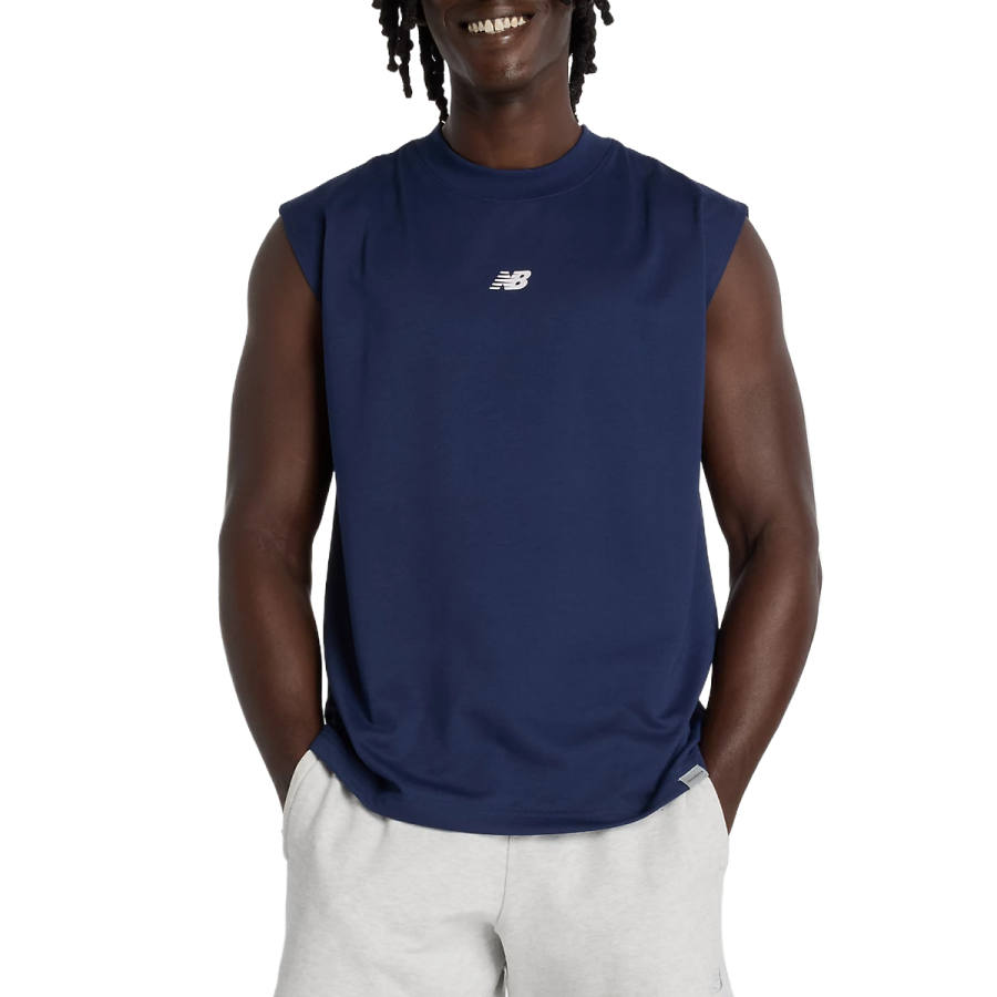 New Balance New Balance Tank Tops Men's Marine Blue Team Crew Neck Moderate Straight Fit