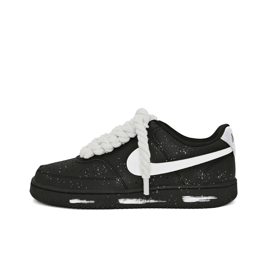 Nike Nike Court Vision Low Ink Splatter Starry Sky Synthetic Leather Abrasion Resistant Low top Skateboard Shoes Unisex