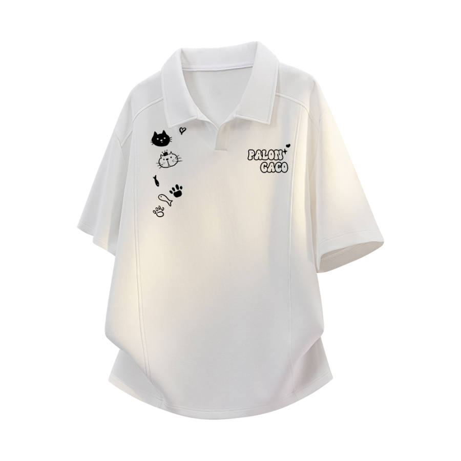 PAL ONGACO T Shirts Unisex Polo Collar Moderate Heavyweight