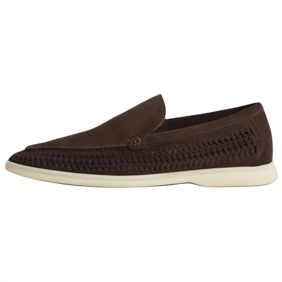 Loro Piana Summer Walk Casual Leather Shoes Men's Chocolate