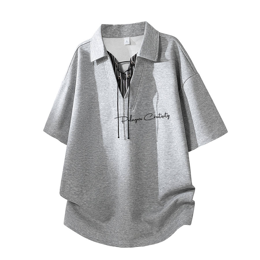 PAL ONGACO Polo Shirts Unisex V Neck Moderate Heavyweight