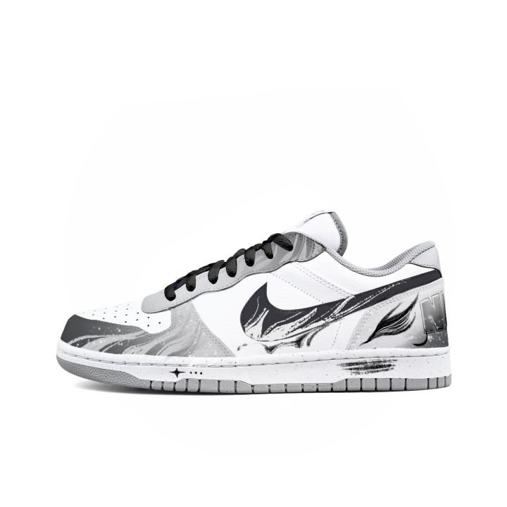 Nike Nike Big Cushioning Abrasion Resistant Lightweight Slip Resistant Low top Skateboard Shoes Men's White Black