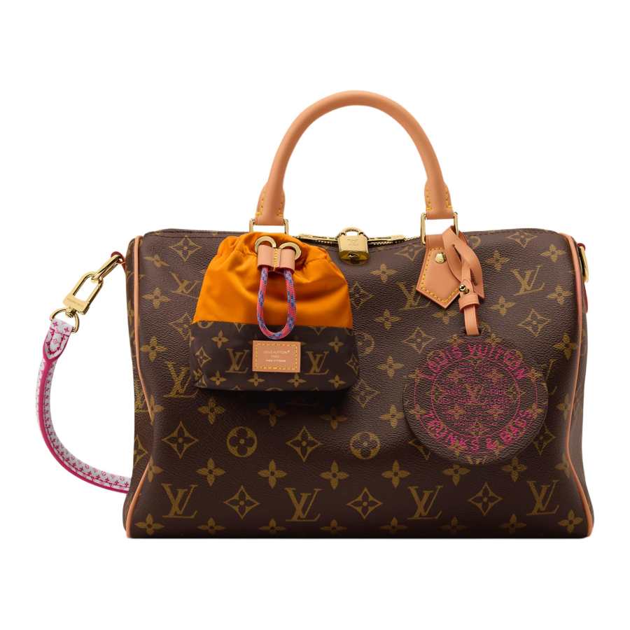 LOUIS VUITTON Speedy Coated Canvas Shoulder Bag, Crossbody Bag, Handbag Women's Brown