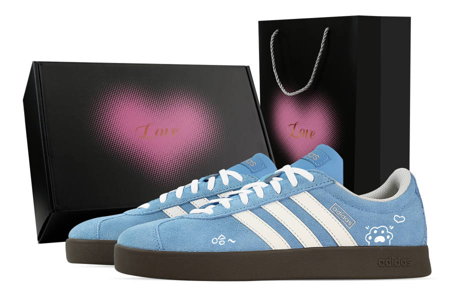 Adidas Adidas VL COURT 2.0 Cheese Cat, Heart Box Low top German Army Trainers Unisex Blue White