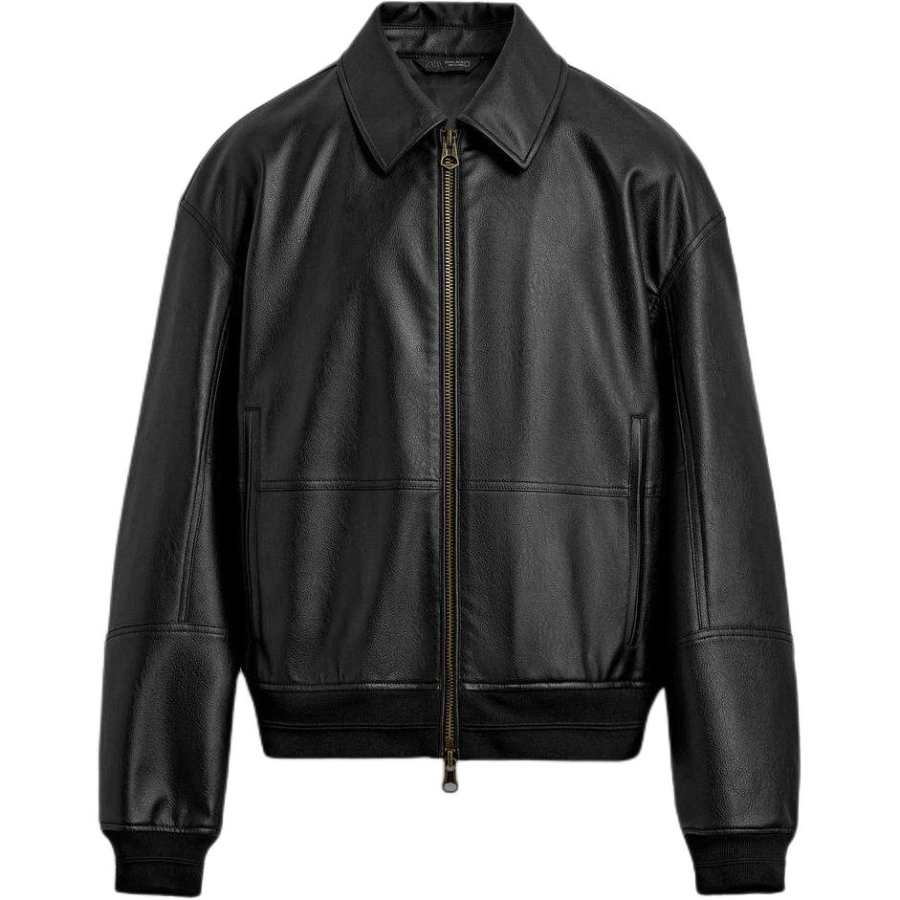 ZARA ZARA Jackets Men's Black Stand Collar Moderate