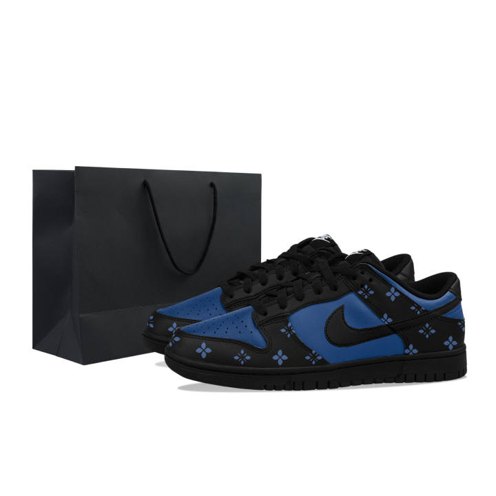 Nike Nike Dunk Leather Low top Casual Skate Shoes Men's Blue Black