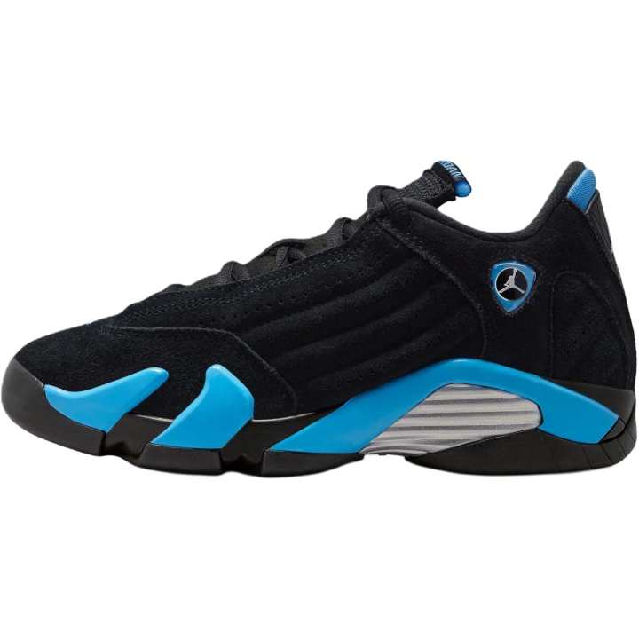 Jordan Jordan 14 Suede Mid top Basketball Shoes Black Blue Unisex