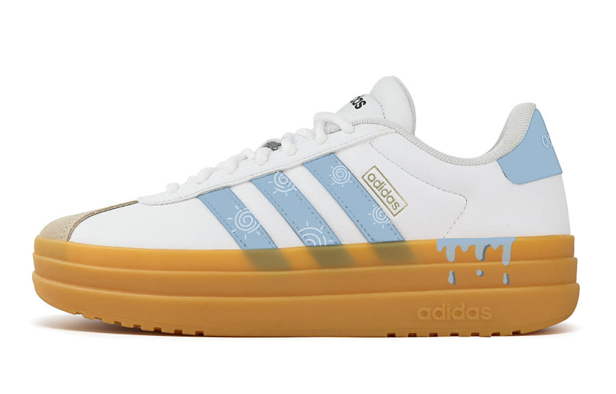 Adidas Adidas VL Court Bold Sea Salt Cheese Abrasion Resistant Slip Resistant Low top Skateboard Shoes Women's White Blue