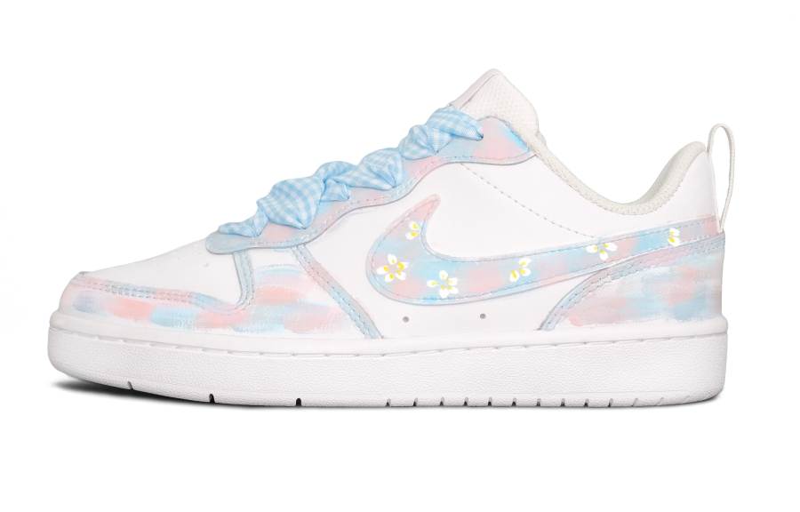 Nike Nike Court Borough Leather Low top Kids' Skateboarding Shoes White Teenagers