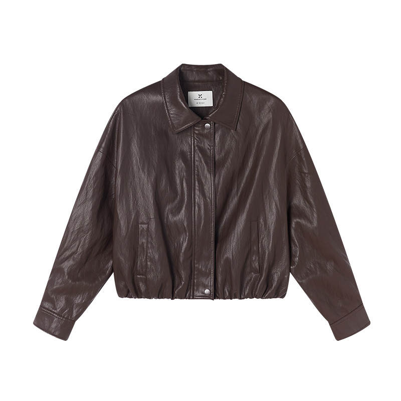 XIANGYING Leather Jacket Women's