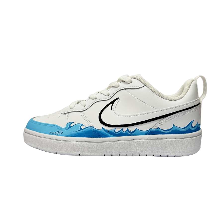Nike Nike Court Borough 2 Low top Kids' Skateboarding Shoes Yellow White Blue Teenagers