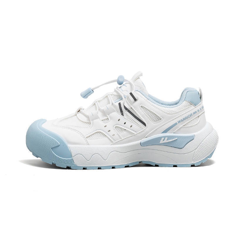 Warrior Cushioning Height Increasing Abrasion Resistant Lightweight Low top Casual Shoes Women's White Blue