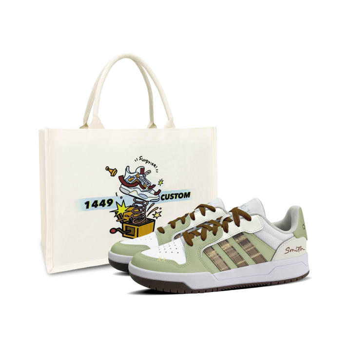 Adidas Adidas ENTRAP Synthetic Leather, Split Cow Leather Low top Casual Shoes Unisex White Green Brown
