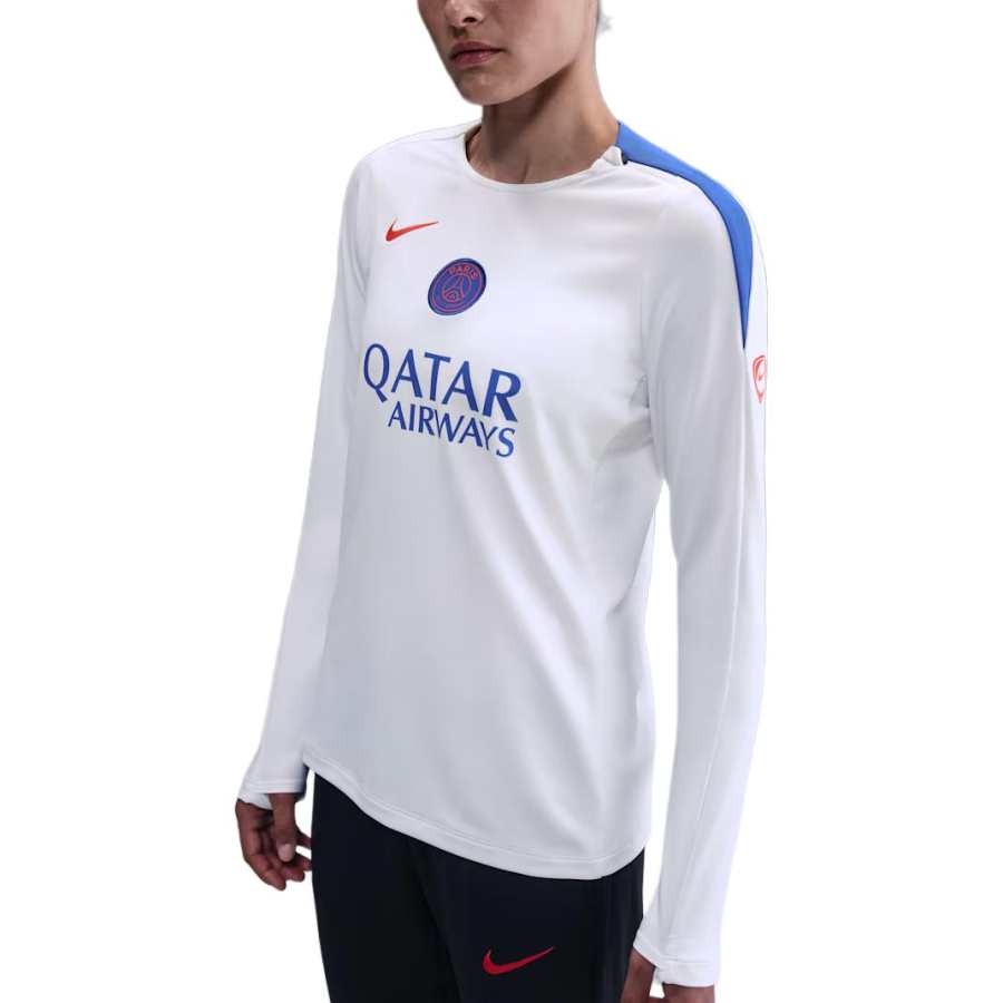 Nike Nike Dri Fit T Shirts Women's White/Super Royal/Global Red Crew Neck Moderate