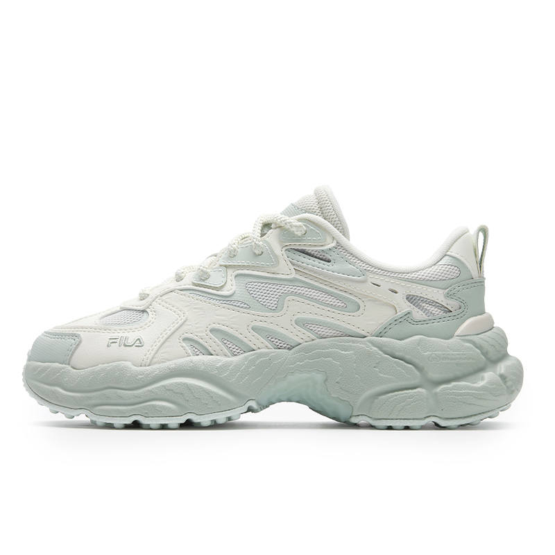 FILA FERN Abrasion Resistant, Breathable, Lightweight Low top Chunky Sneakers Women's Milk White/Milk Green