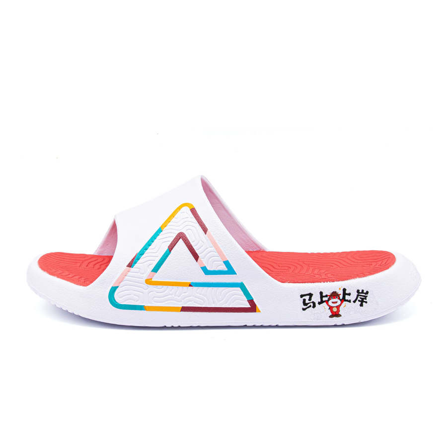 PEAK Taichi National Innovation Slippers EVA Cushioning Massage Quiet Slide Slippers Men's Baymax Red