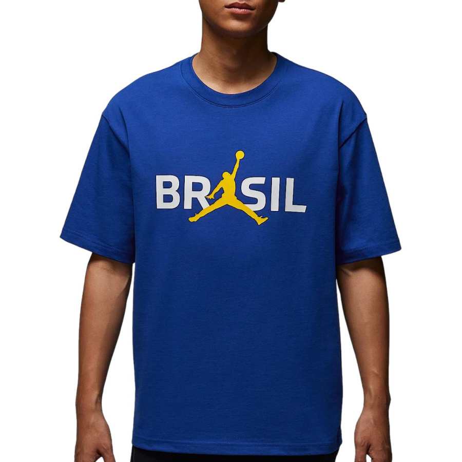 Jordan Jordan Air T Shirts Men's Old Royal Blue Crew Neck Moderate