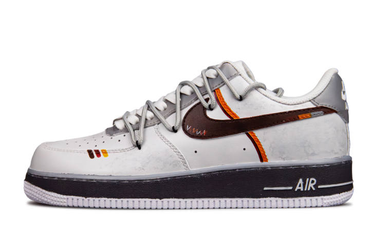 Nike Nike Air Force 1 Slip Resistant Cushioning Abrasion Resistant Low top Skateboard Shoes Unisex White Gray
