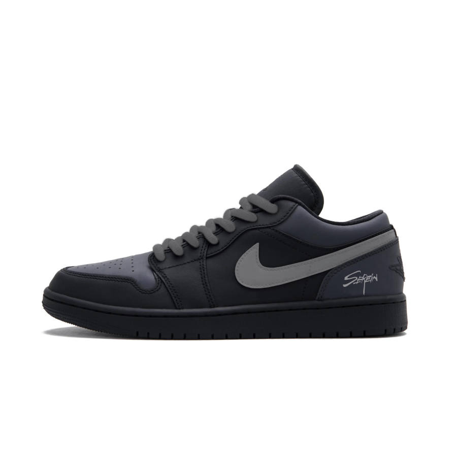 Jordan Jordan Air Jordan 1 BlueTrack Elf Leather Abrasion Resistant Low top Retro Sports Shoes Men's Blue Black