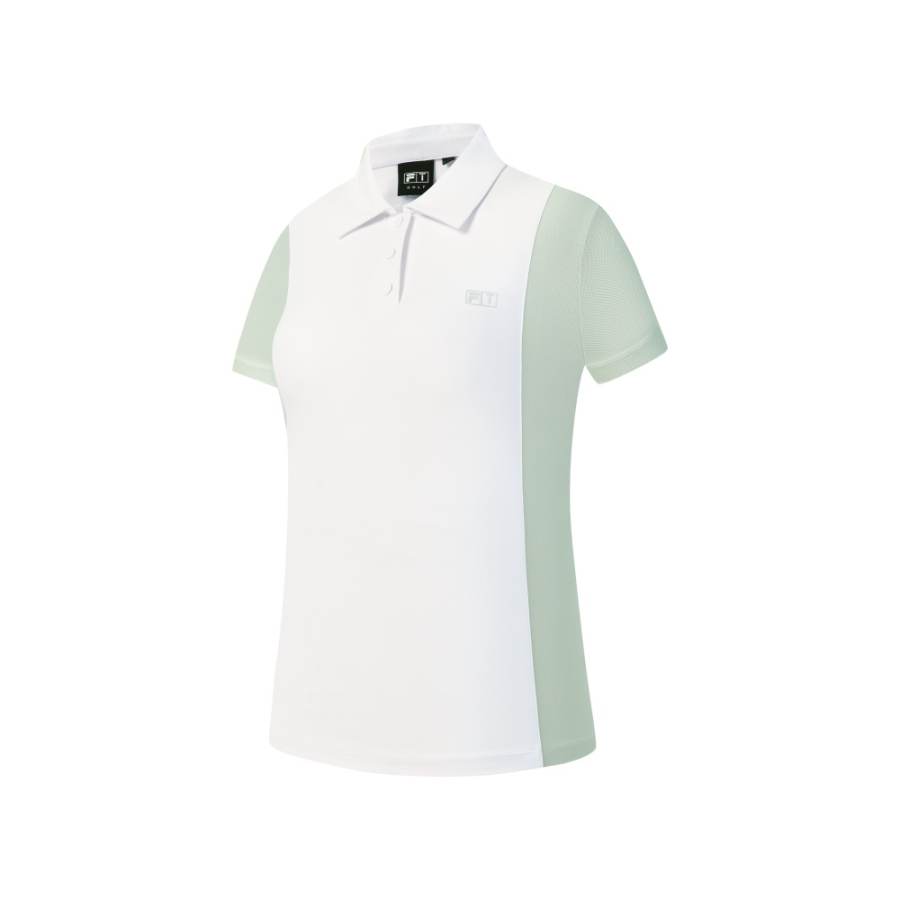 FILA Golf Polo Shirts Women's Jade White Polo Collar Moderate Straight Fit