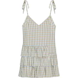 ZARA Slip Dresses Women's Gray/Beige V Neck Moderate Short Skirt