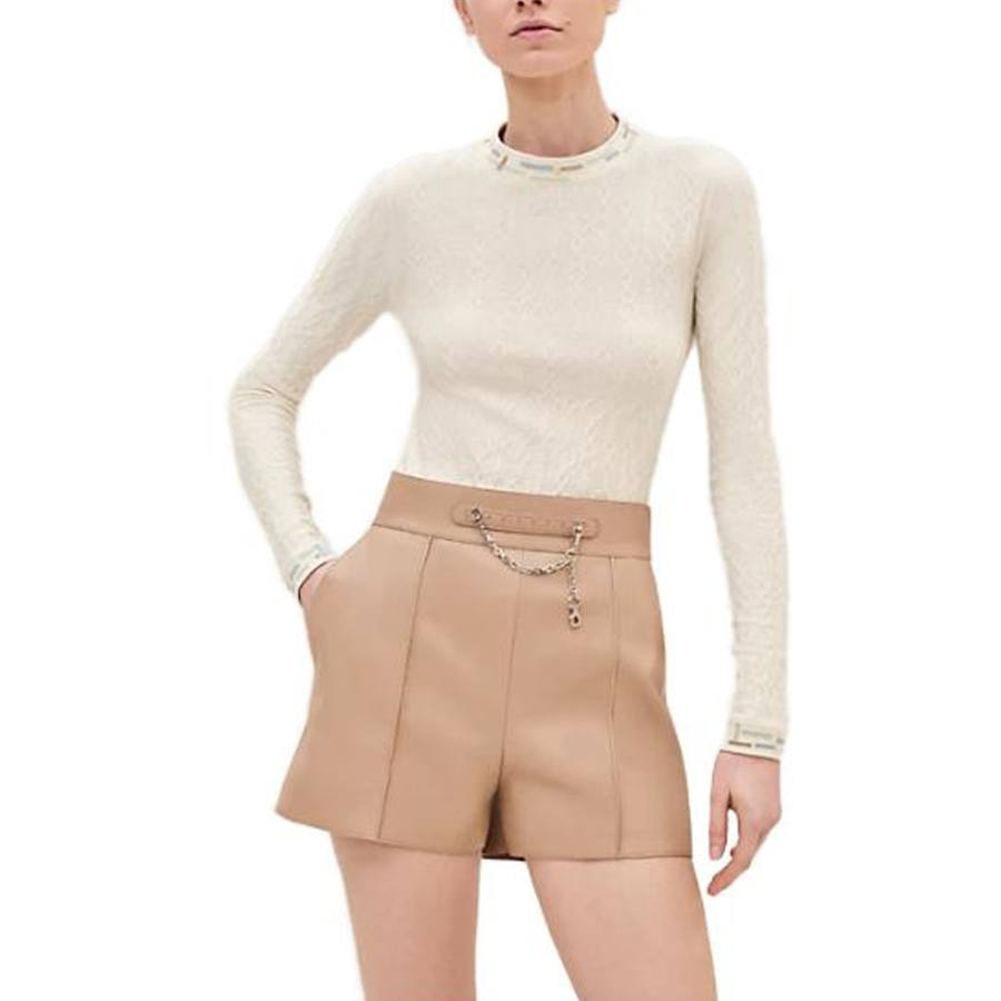 HERMES HERMES Sweaters Women's Ecru Crew Neck Moderate