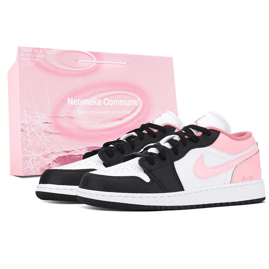 Jordan Jordan Air Jordan 1 Low top Children's Basketball Shoes Black Pink Teenagers
