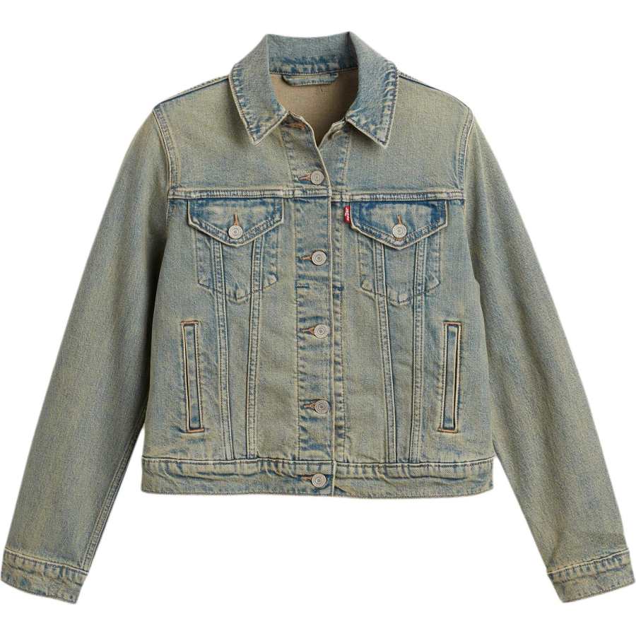 Levis Levis Denim Jackets Women's Light Blue Lapel Moderate Straight Fit