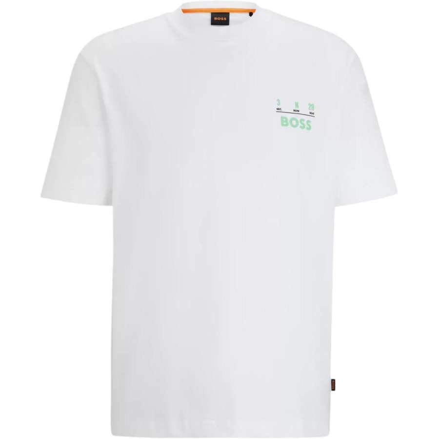 HUGO BOSS T Shirts Men's White Crew Neck Moderate Straight Fit