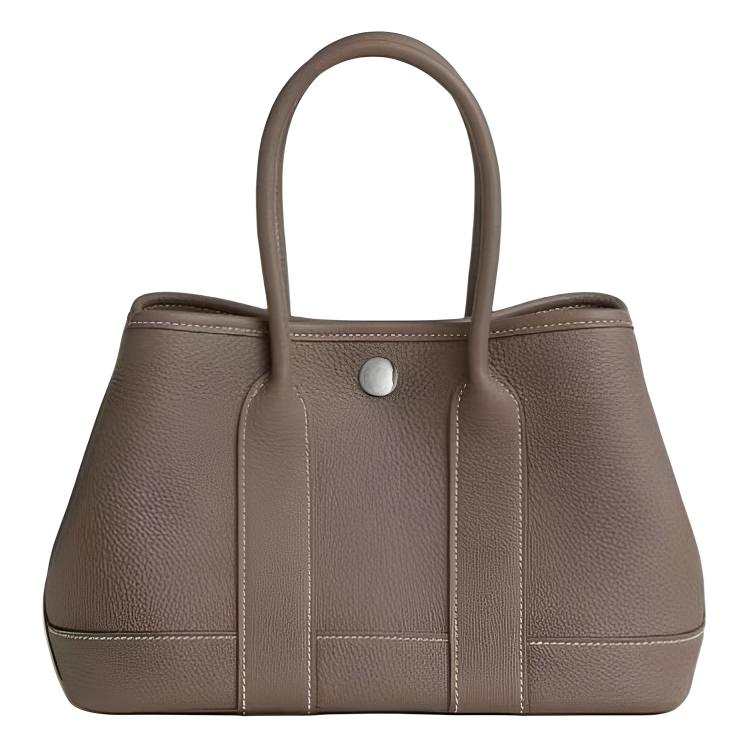 HERMES Neo Garden Togo Calfskin Handbag 23 Women's 18 Etoupe Elephant Gray