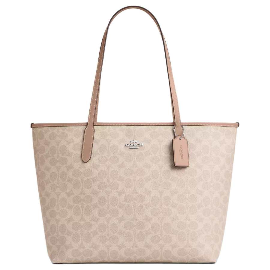 COACH City Artificial Leather Shoulder Bag Large Women's Taupe