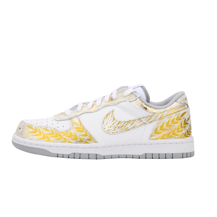Nike Nike Big Gold Branch Jade Leaf Gold Foil Lightweight Breathable Low top Skateboard Shoes Unisex