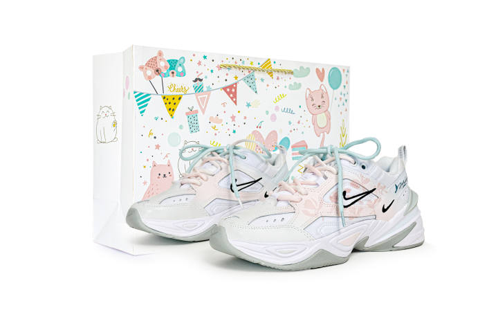 Nike Nike M2K Tekno Mint Milk Puff, Fresh, Girlish Low top Chunky Sneakers Women's Pink Blue