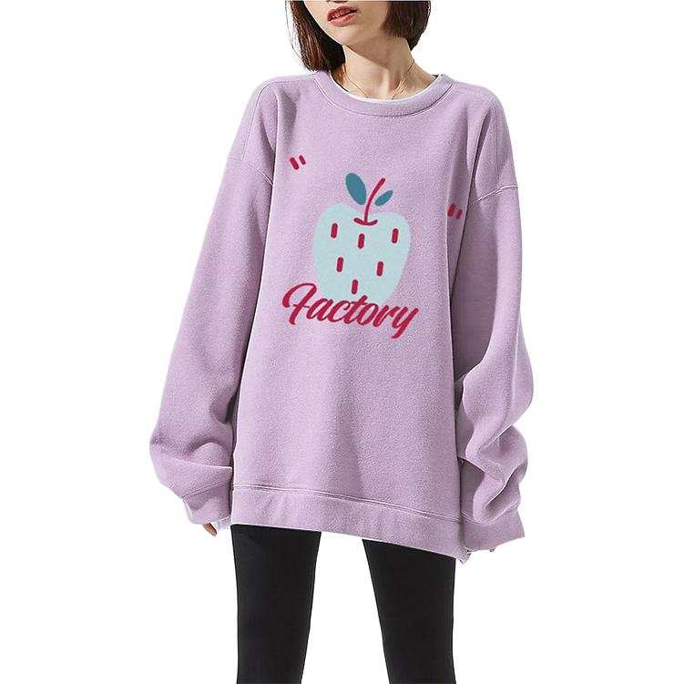 Tonlion Sweatshirts Women's Lilac Crew Neck Moderate Regular