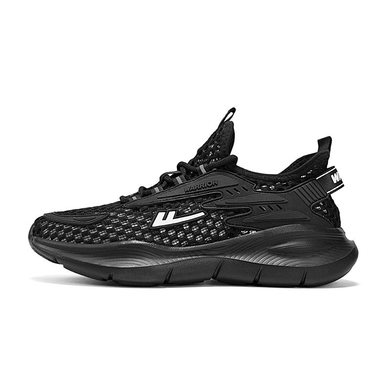 Warrior Cushioning Height Increasing Abrasion Resistant Lightweight Low top Running Shoes Men's Black