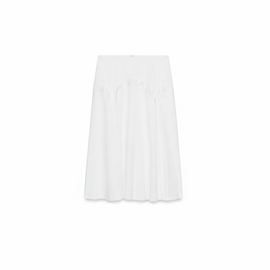ZARA Casual Long Skirts Women's White Moderate Long Skirt Other