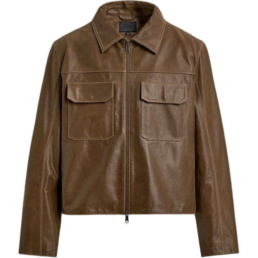 ZARA Jackets Unisex Dark Taupe Lapel Moderate Other