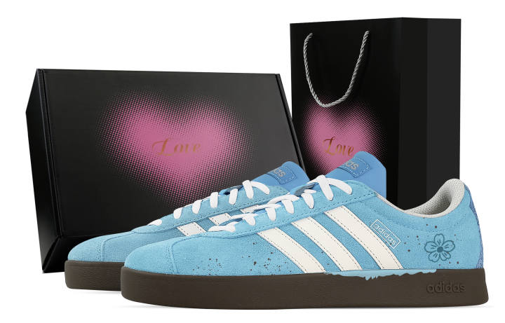Adidas Adidas VL COURT 2.0 Spring Step, Heart Box Low top German Army Trainers Unisex Blue White