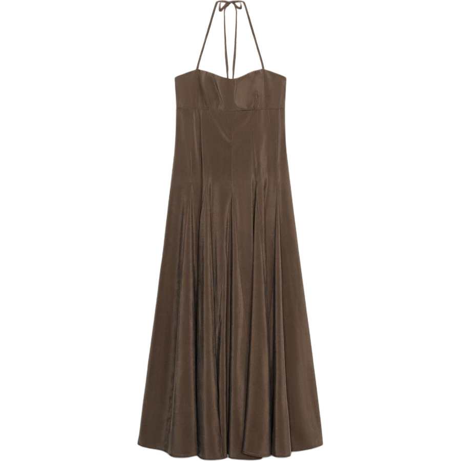 ZARA Slip Dresses Women's Chocolate Halter Moderate Long Skirt