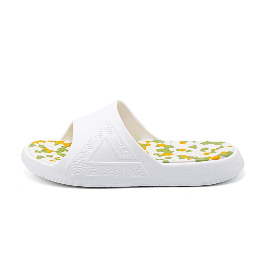 PEAK Taichi National Innovation Slippers Quiet Massage Cushioning Slide Slippers Men's White Yellow Green
