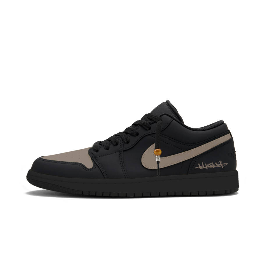 Jordan Jordan Air Jordan 1 Mocha Latte Leather Abrasion Resistant Low top Sports Basketball Shoes Men's Black Coffee