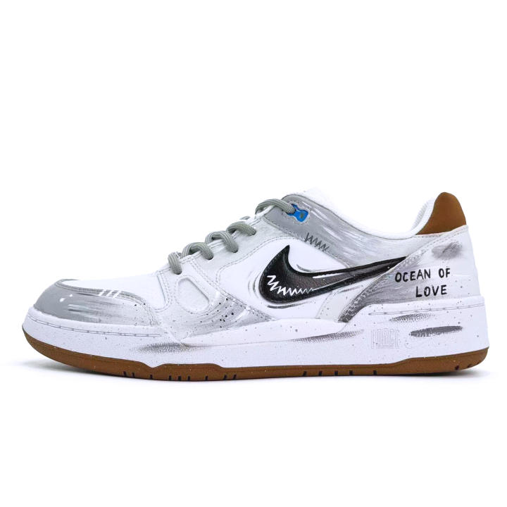 Nike Nike Full Force Deep Sea Beloved Low top Skateboard Shoes Men's Gray White New