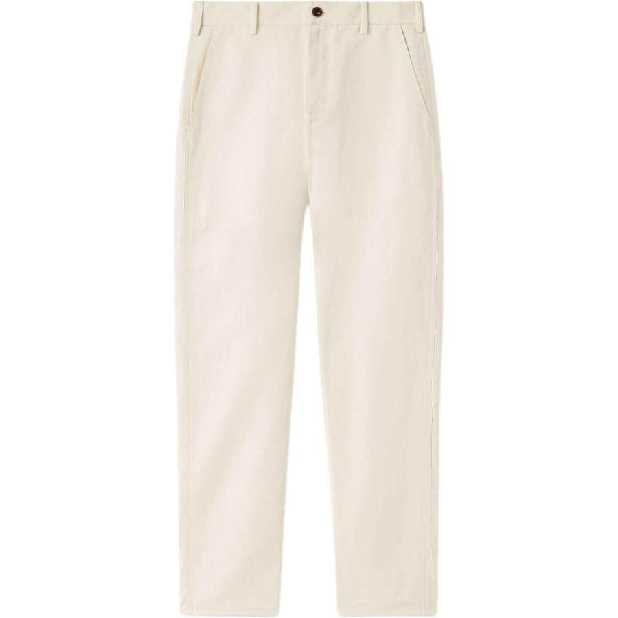 Loro Piana Casual Pants Men's White Moderate Straight Fit Pants
