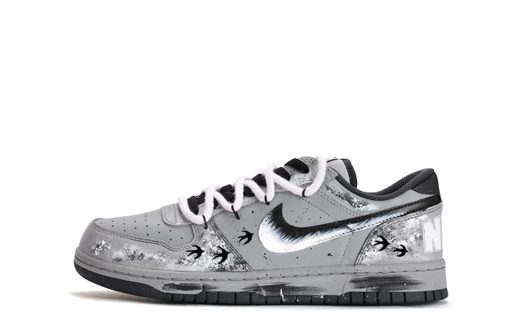 Nike Nike Dunk Cushioning Coverage Abrasion Resistant Low top Skateboard Shoes Unisex Gray Black