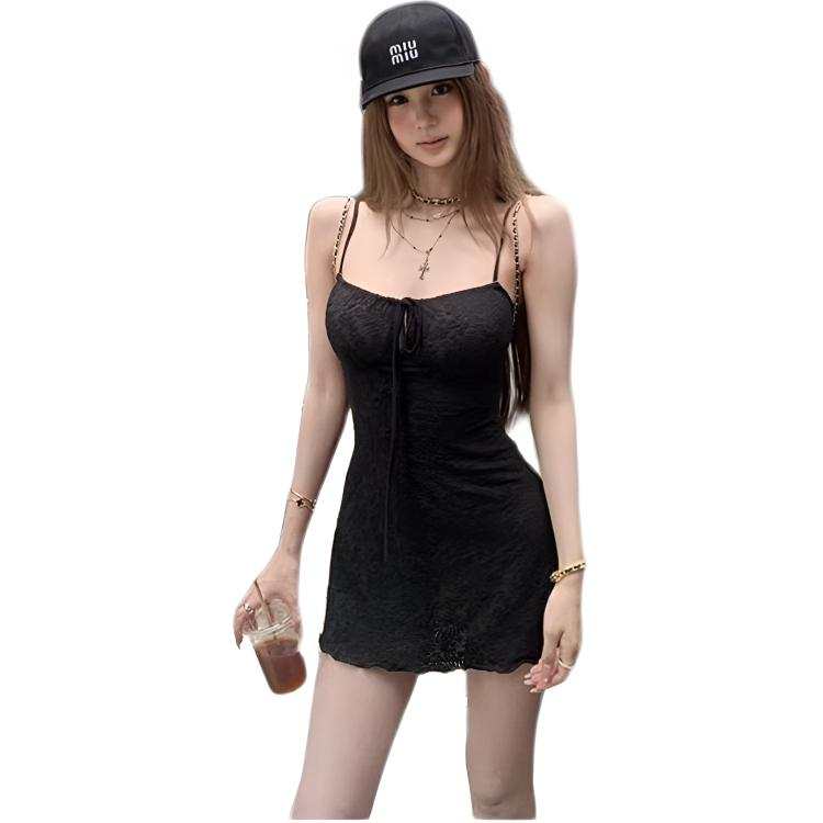 VENICEW Slip Dresses Women's Square Collar Thin Extra Short