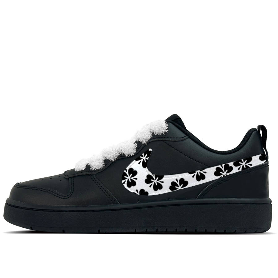 Nike Nike Court Borough Cherry Blossom Whisper 2 Leather Low top Kids' Skateboarding Shoes Black Teenagers