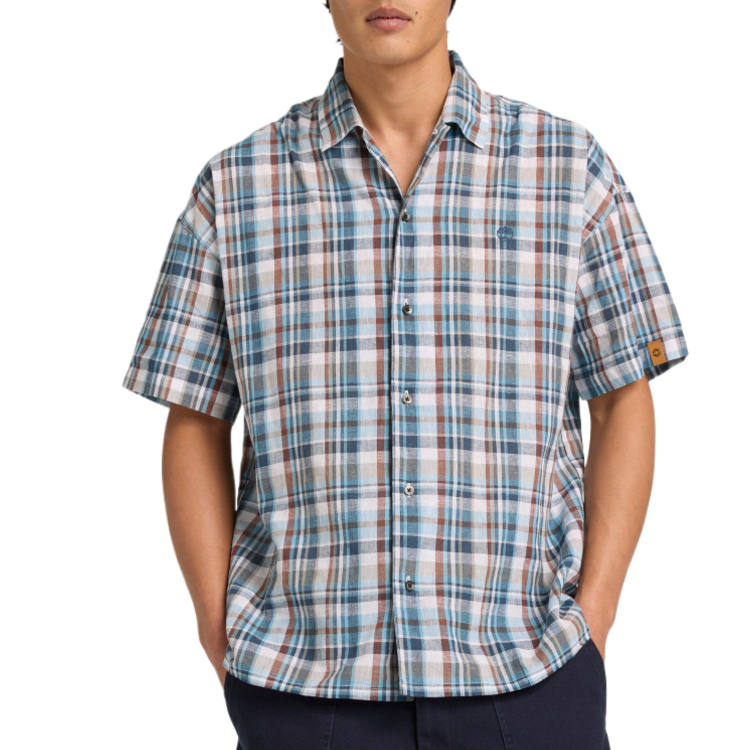 Timberland Shirts Unisex Indigo Lapel Moderate