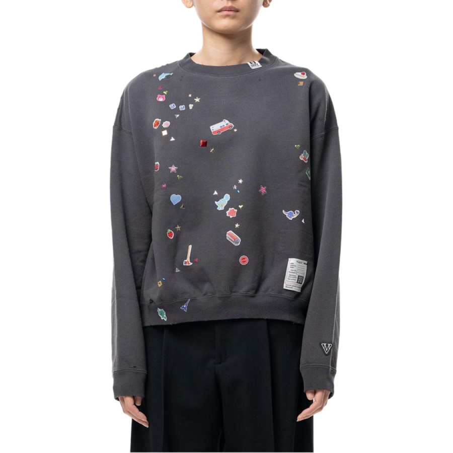 Maison Mihara Yasuhiro SS26 Kids Sticker Printed Sweatshirt Women's