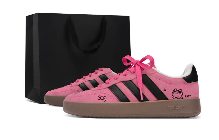 Adidas Custom Adidas BARREDA Low top German Army Trainers Unisex Black Pink